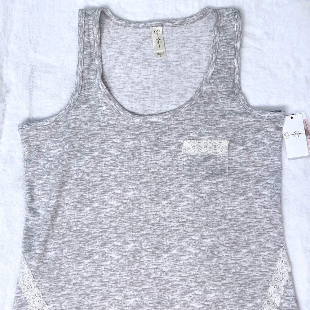 NEW JESSICA SIMPSON Gray and White Tank Top